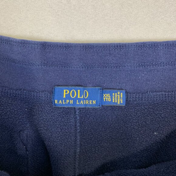 Ralph Lauren Polo Men Sweatpants 2XL Navy Blue Fleece Joggers Drawstring Tapered - Picture 7 of 14